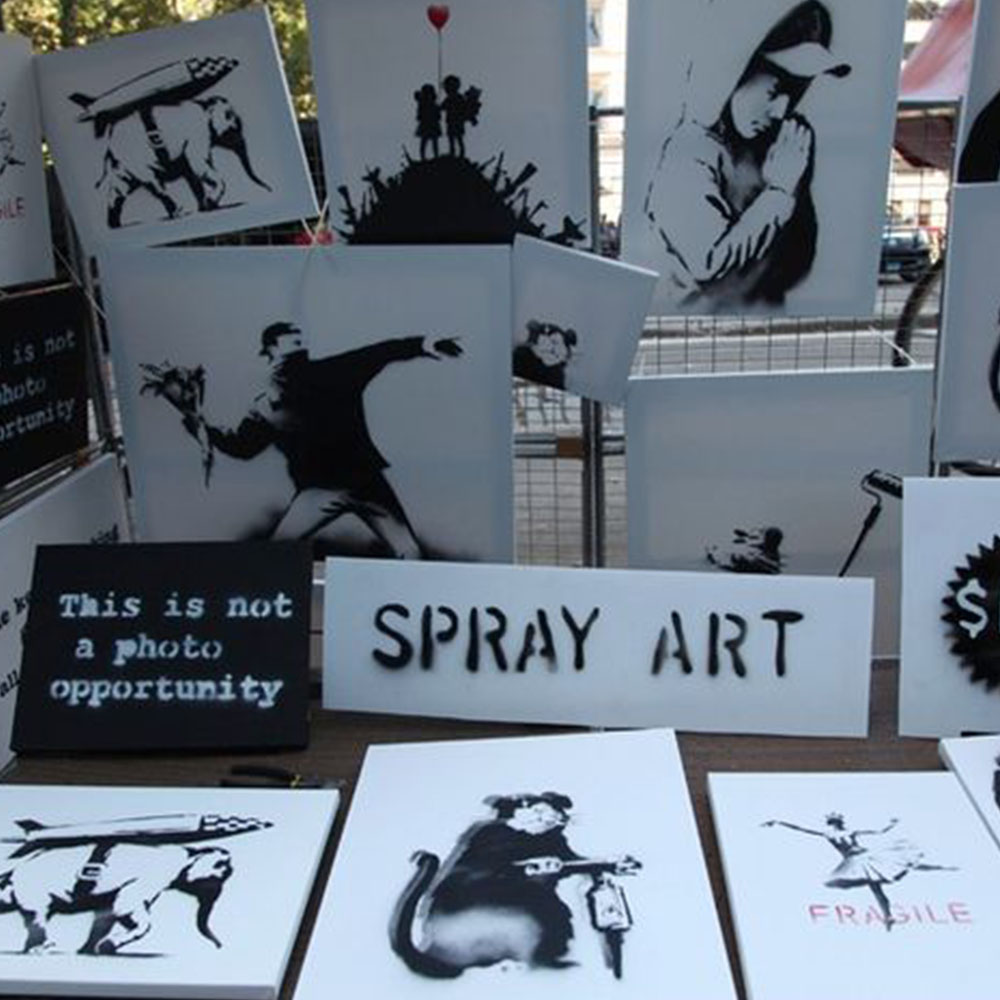 banksy selling art on the street