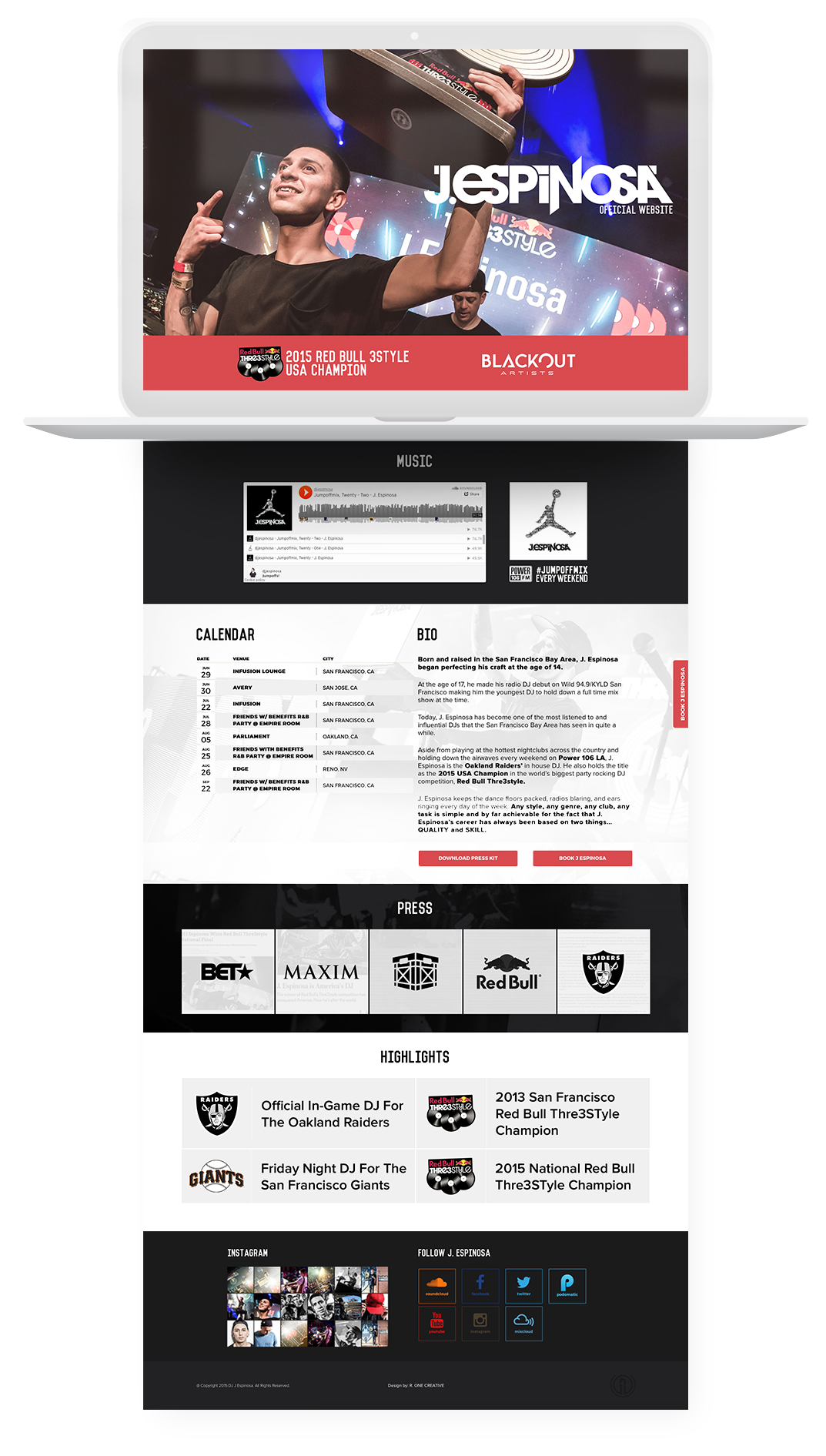 official raiders website on Branding Identity And Website Design For J Espinosa R One Creative