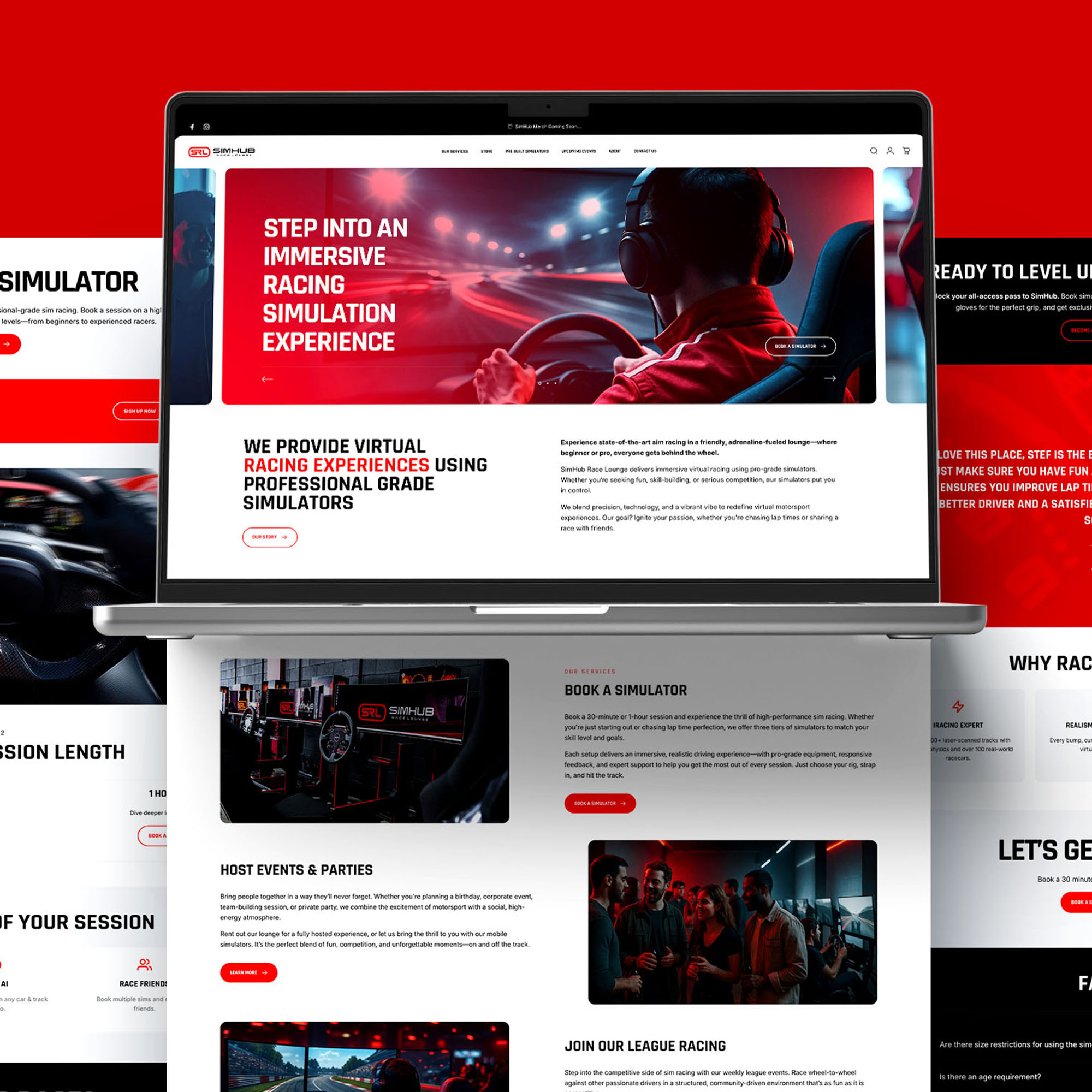 SimHub Race Lounge Logo & Shopify Website